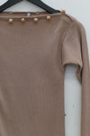 BASERANGE Taffeta Long Sleeve T-Shirt TOTVL-RC-AU23 Dehydrated Beige